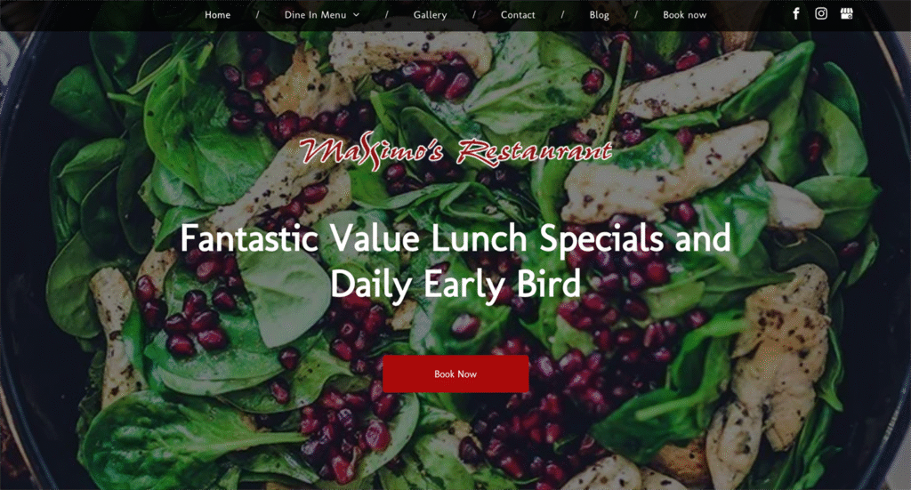 Restaurant Website example