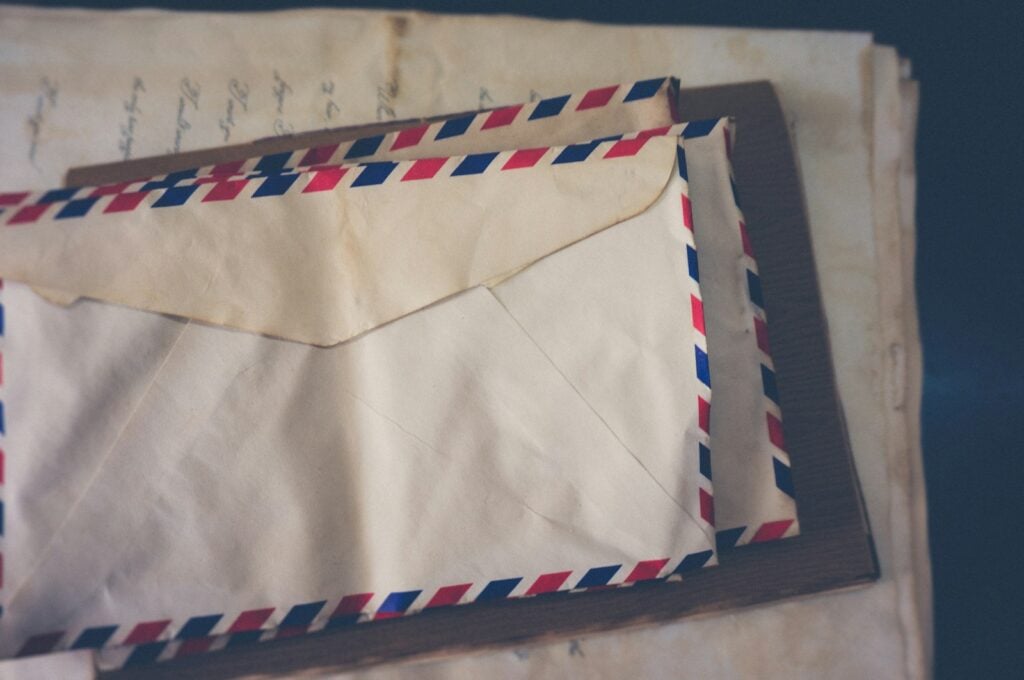 white envelops in a stack